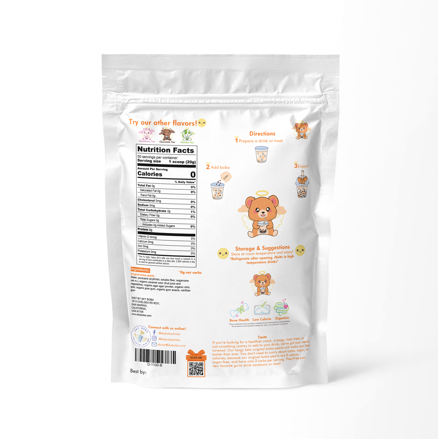 Keto Original Boba Pearls Bulk Bag (50 servings)