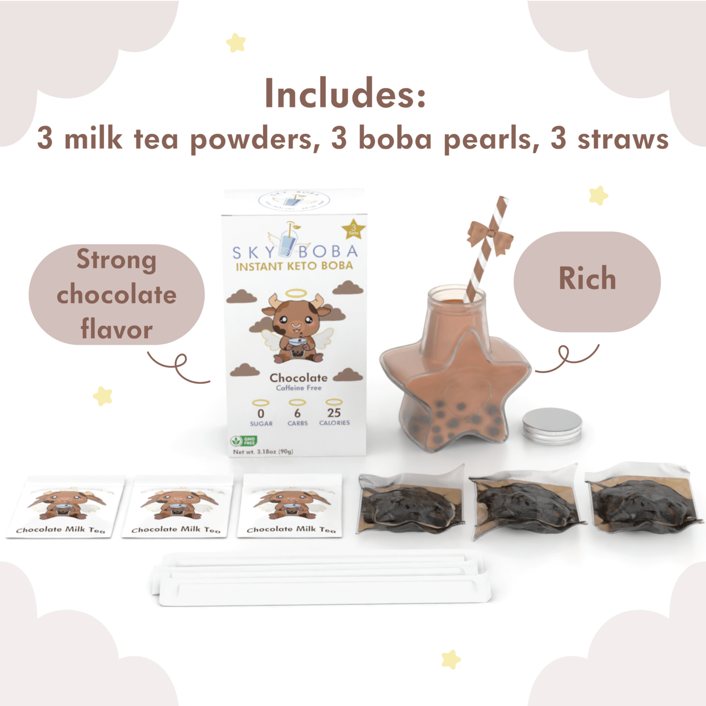 Keto Chocolate Boba Tea