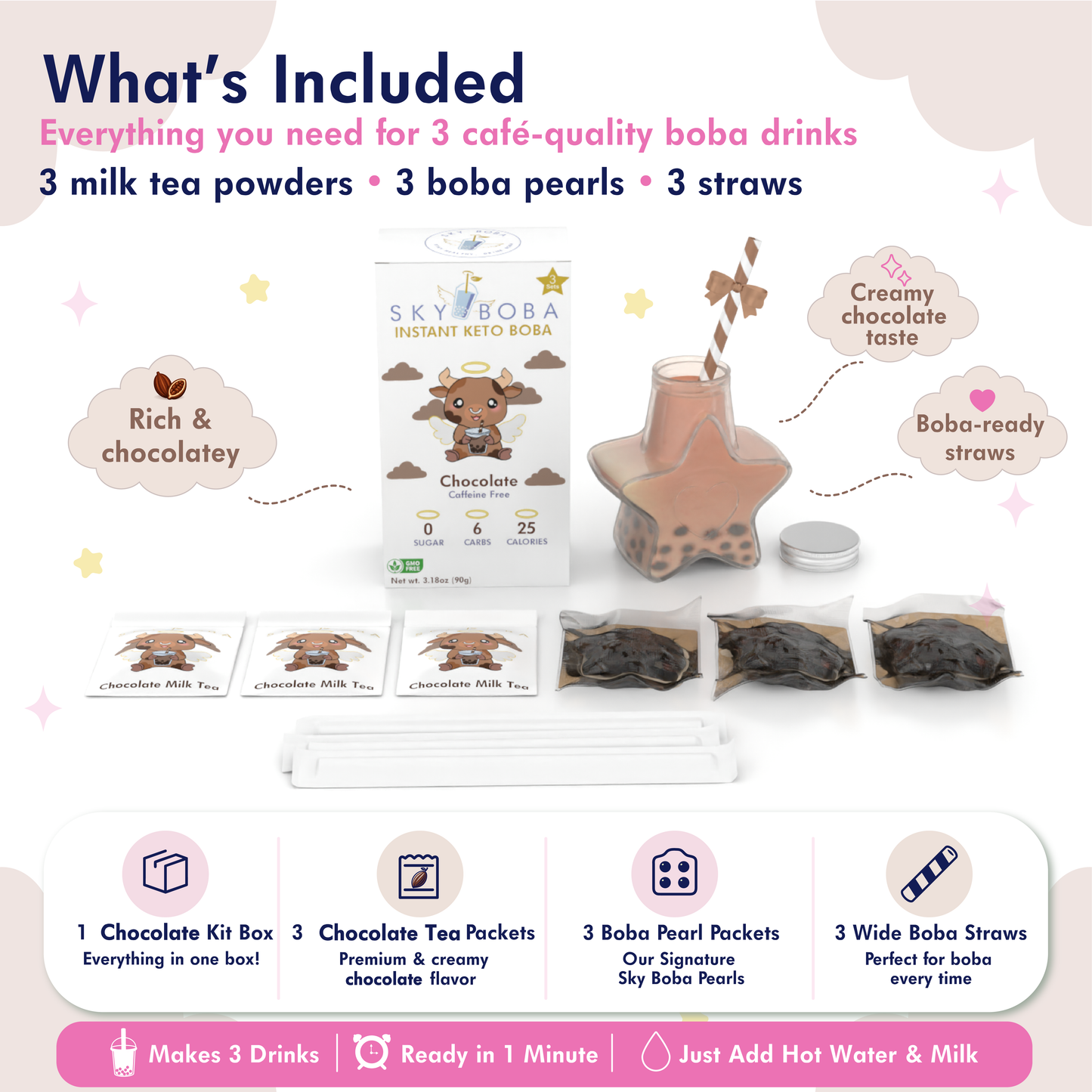 Keto Chocolate Boba Tea