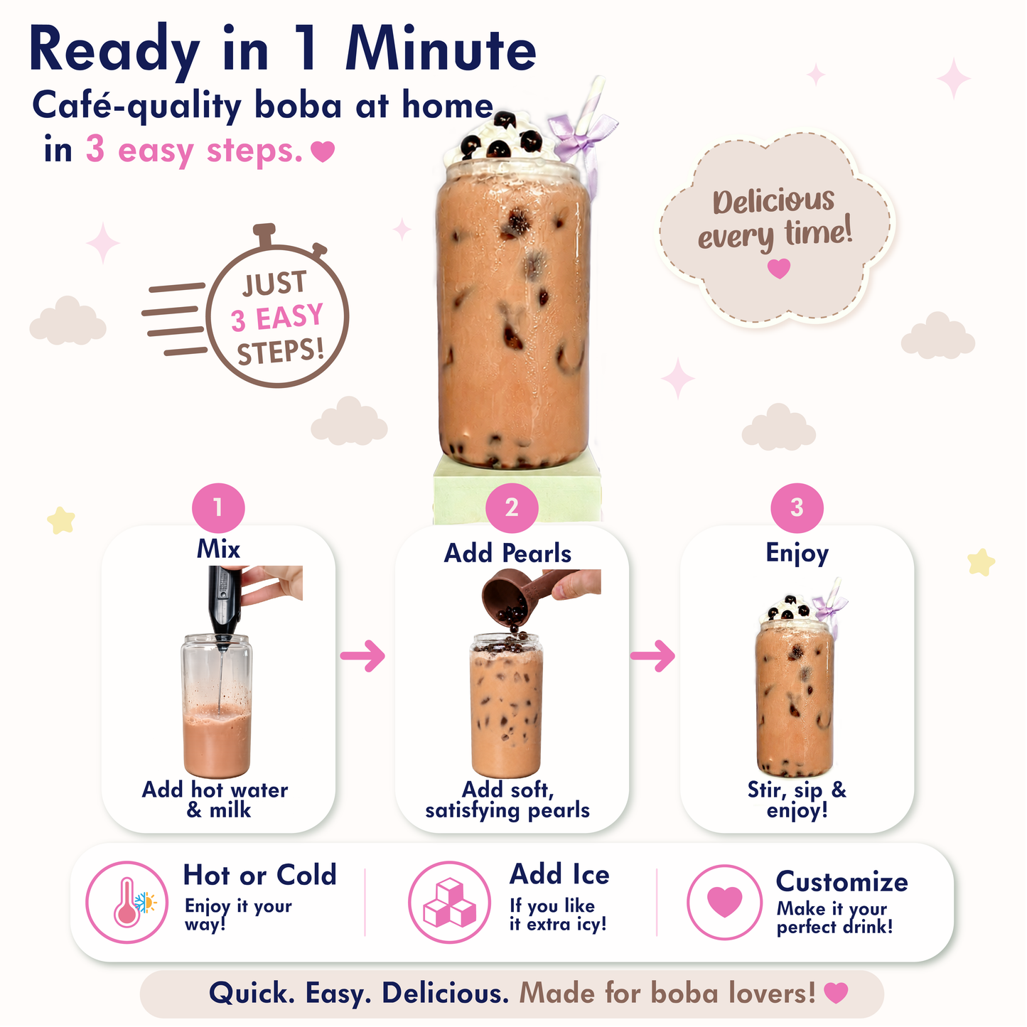 Keto Chocolate Boba Tea