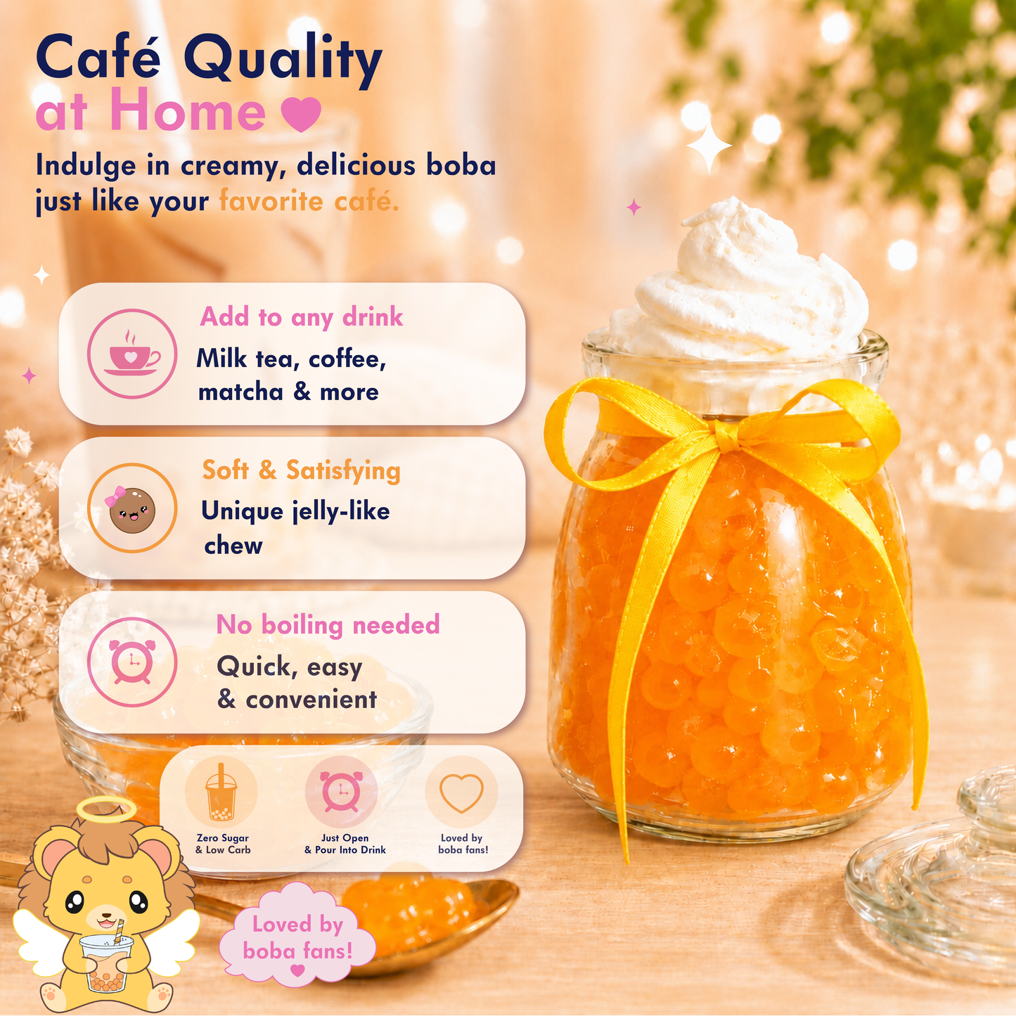 Keto Mango Boba Pearls - Bubble Tea sugar free