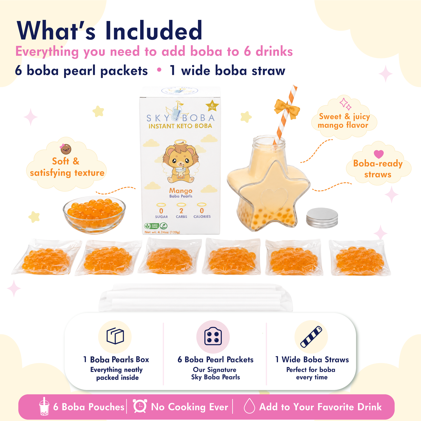 Keto Mango Boba Pearls - Bubble Tea sugar free