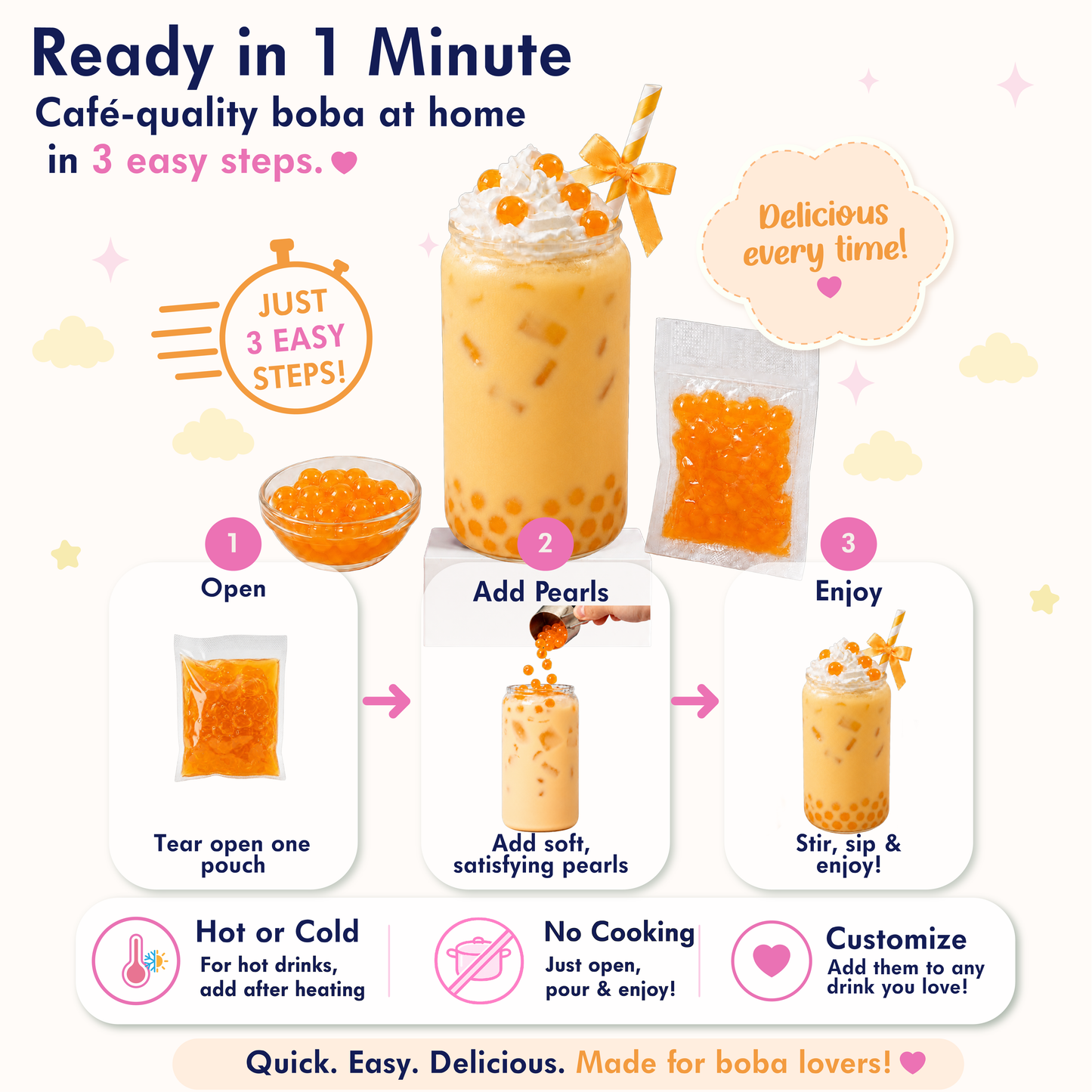 Keto Mango Boba Pearls - Bubble Tea sugar free