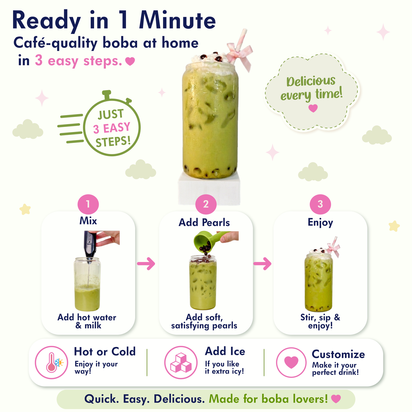 Keto Matcha Boba Tea
