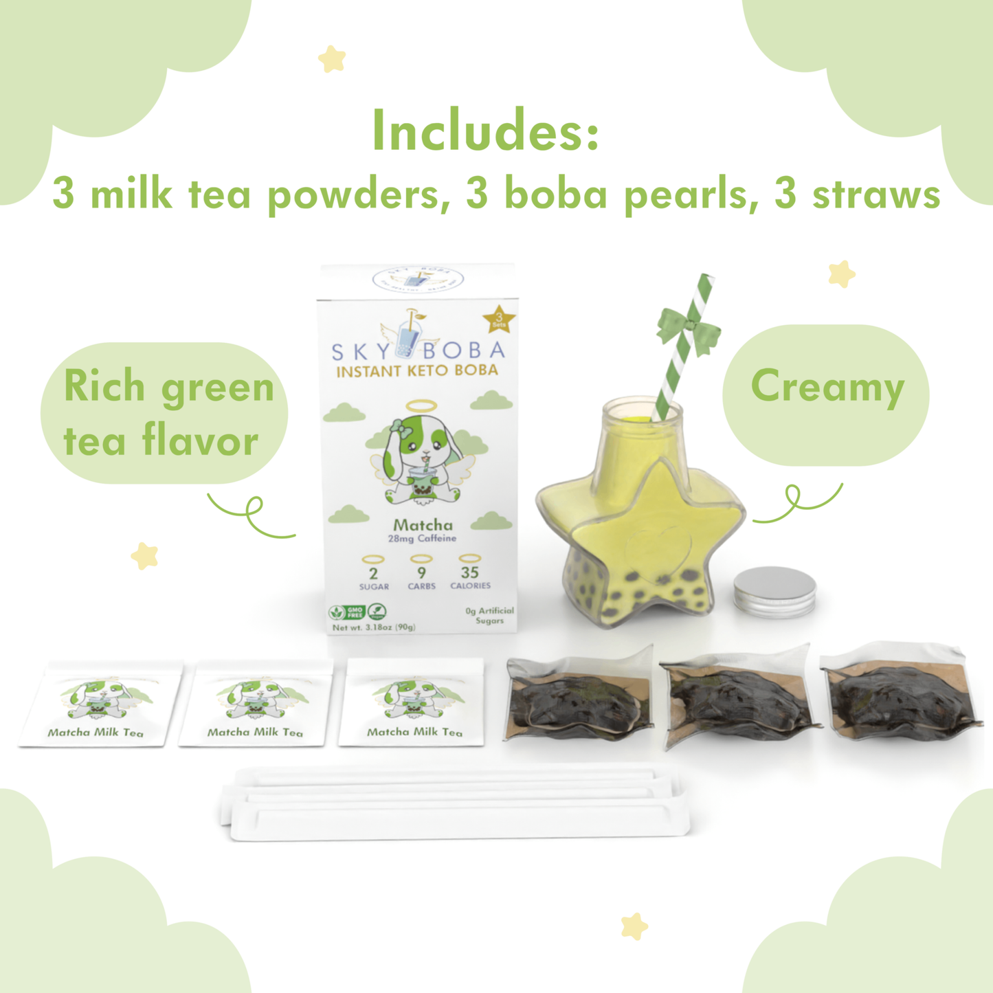 Keto Matcha Boba Tea (FLIP)