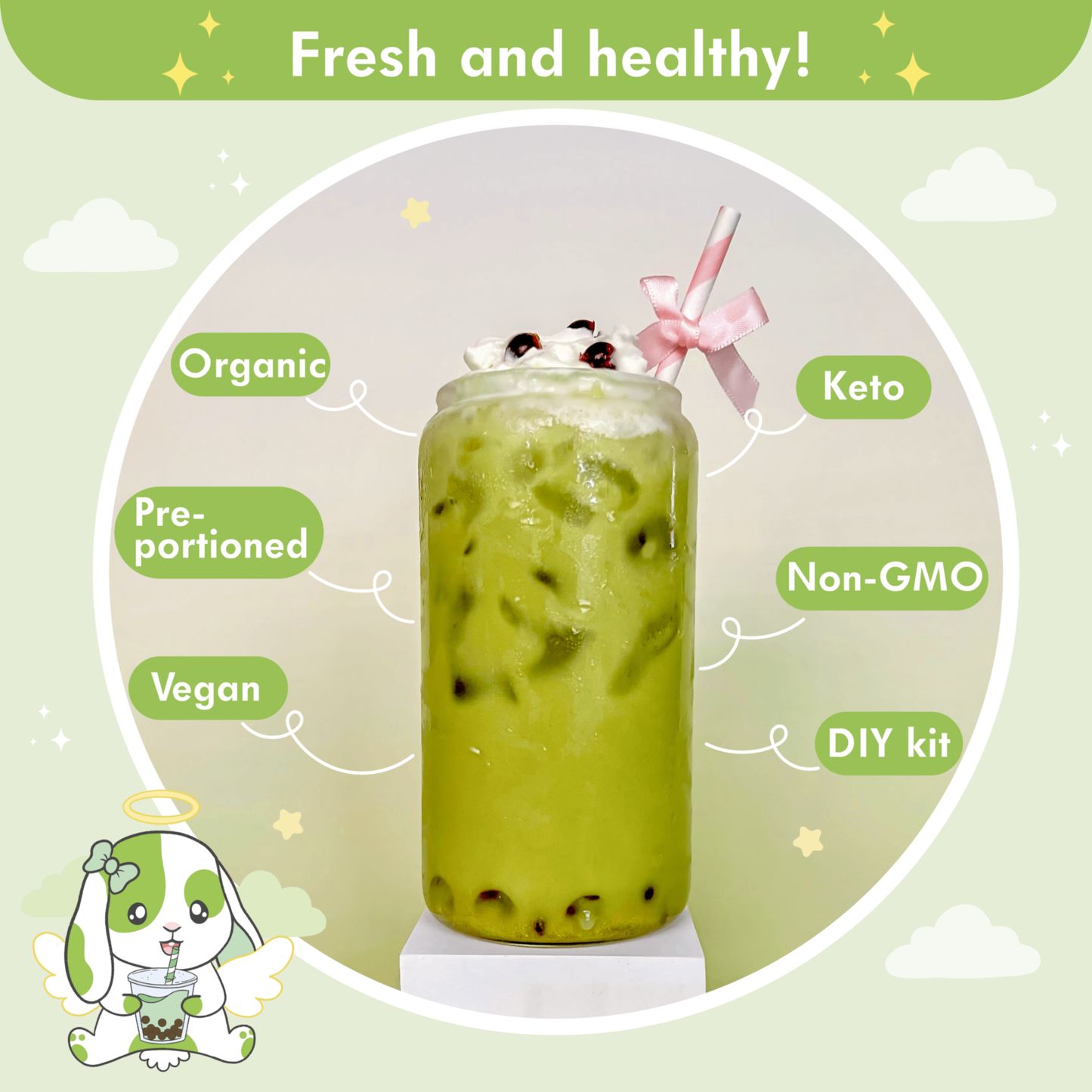 Keto Matcha Boba Tea (FLIP)