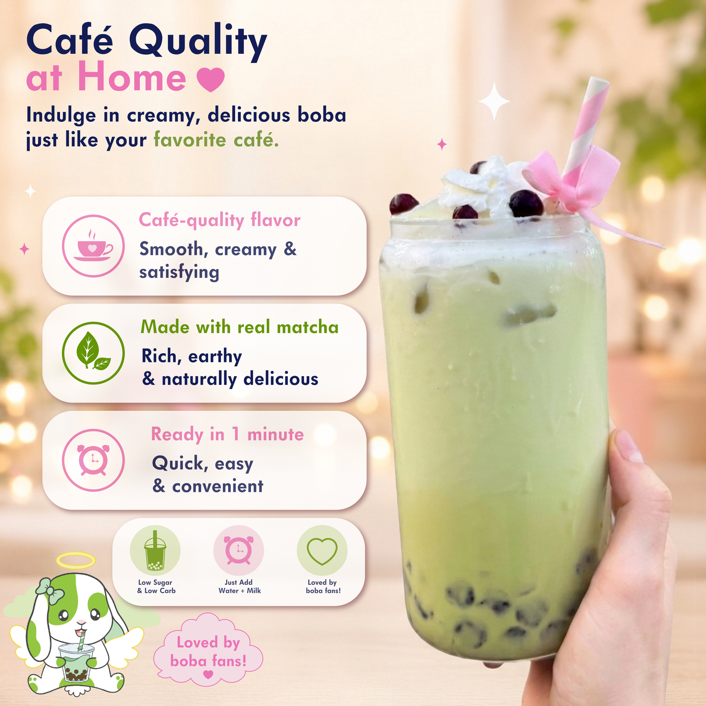 Keto Matcha Boba Tea