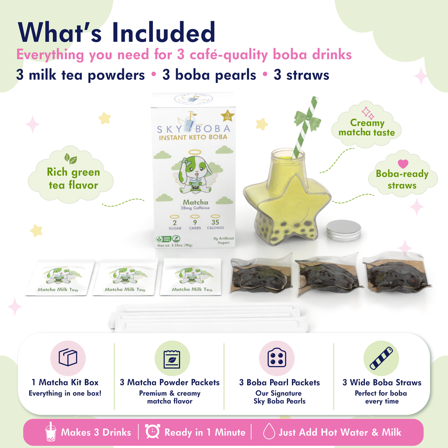 Keto Matcha Boba Tea