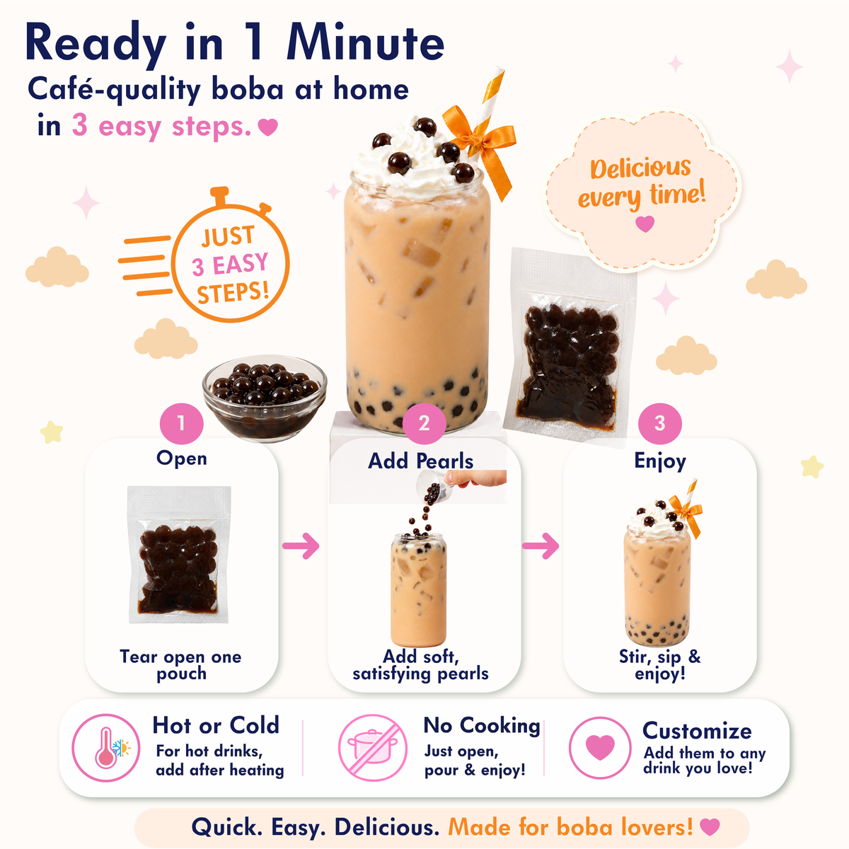 Keto Boba Pearls - Bubble Tea sugar free