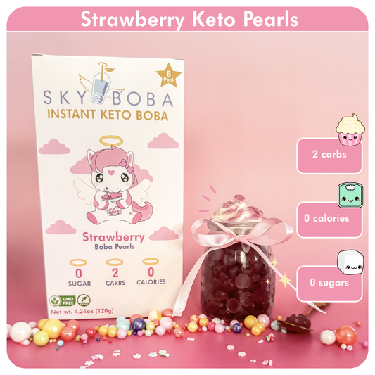Strawberry Keto Boba Pearls