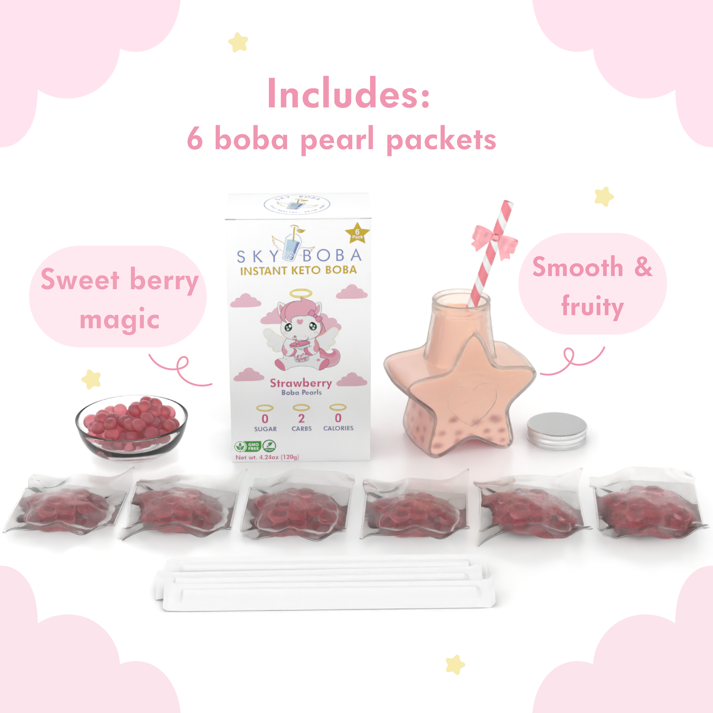 Strawberry Keto Boba Pearls