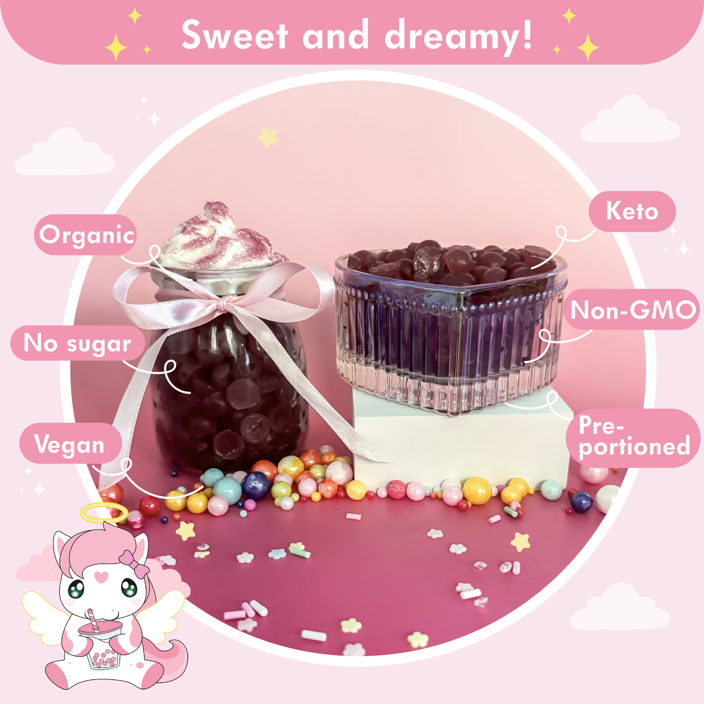 Strawberry Keto Boba Pearls