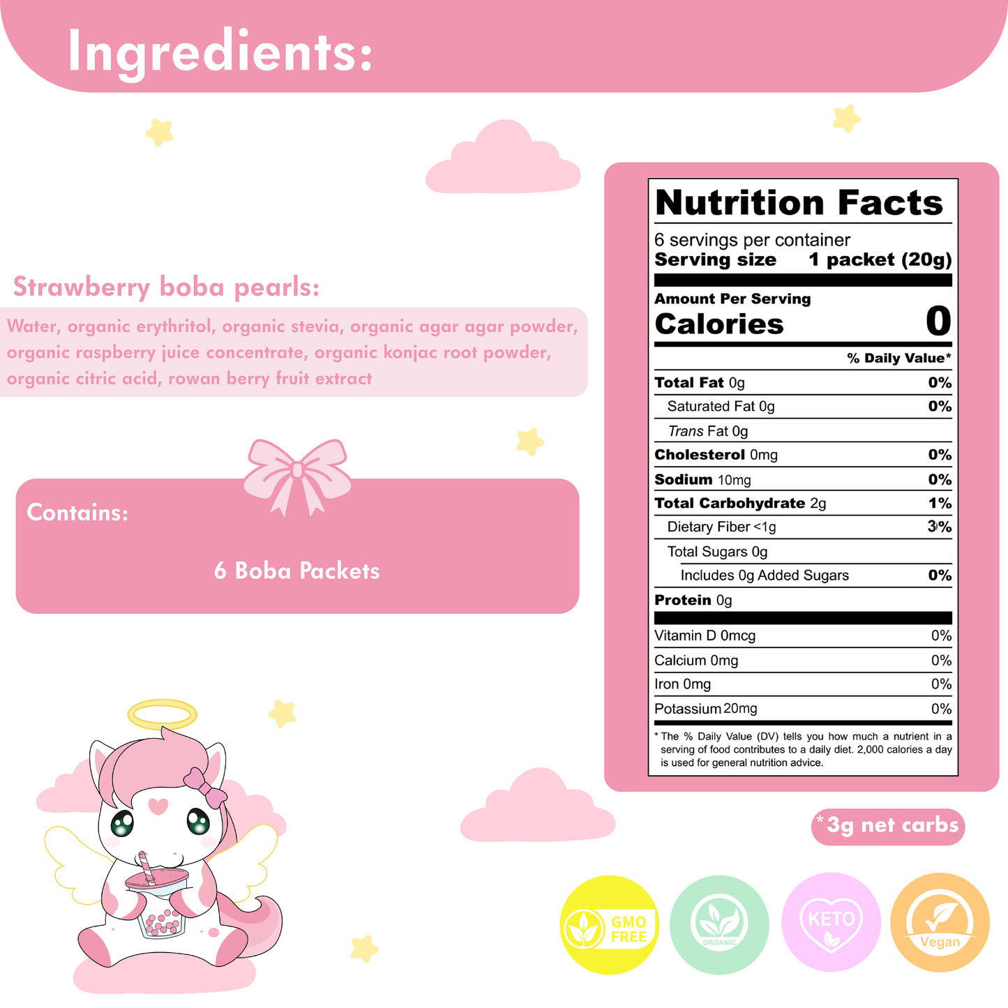 Strawberry Keto Boba Pearls