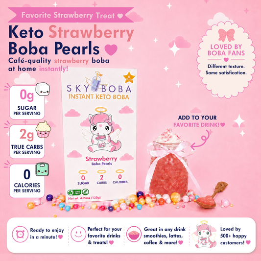 Strawberry Keto Boba Pearls