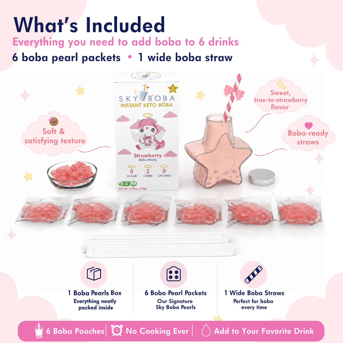 Strawberry Keto Boba Pearls