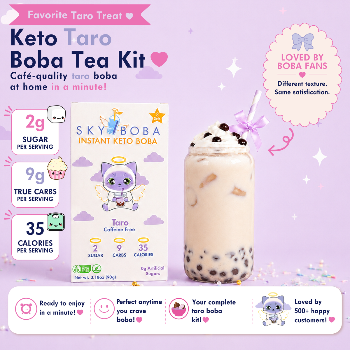 Keto Taro Boba Tea