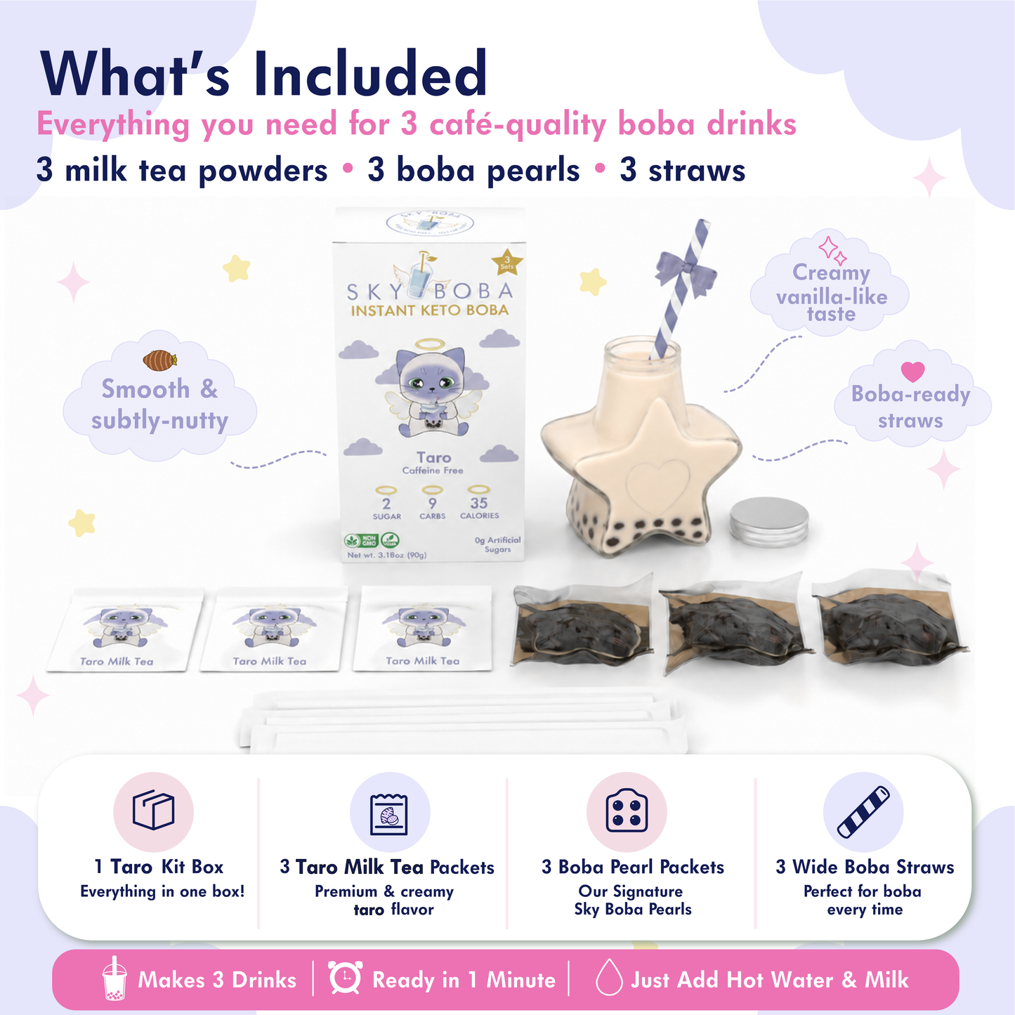 Keto Taro Boba Tea